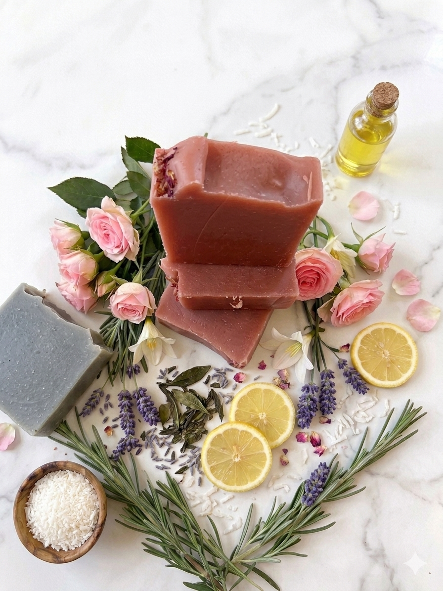 Coconut Rose Clay Bar soap
